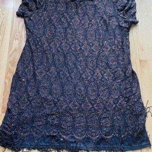 VINTAGE    DRESS   BROWN   COLOR   THREADED SIZE 24..